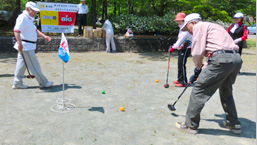 参加者が交流を深めたグラウンドゴルフ大会